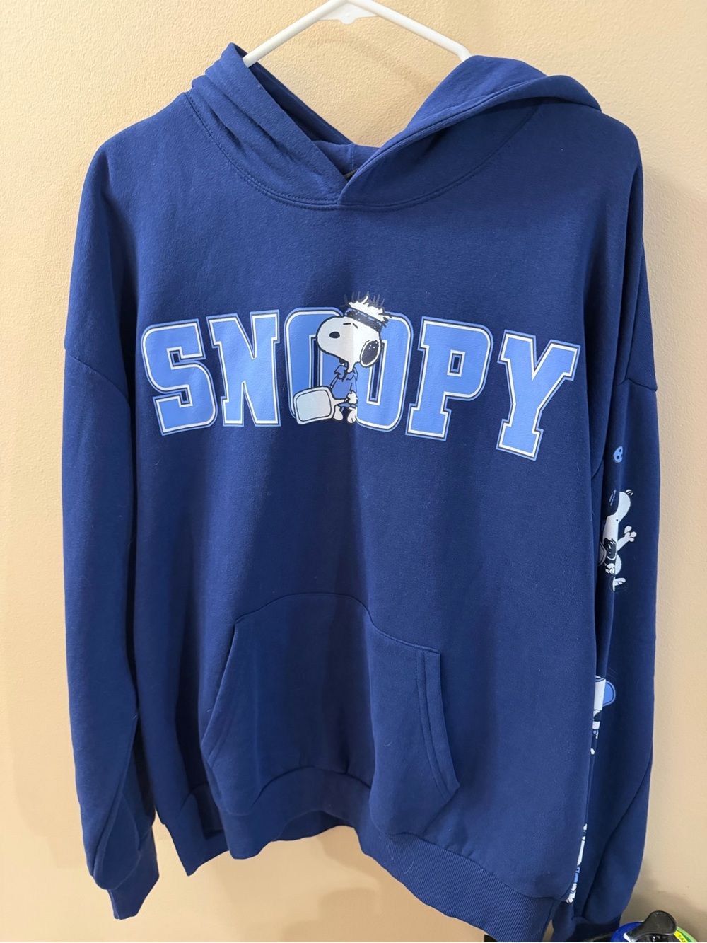 Peanuts Snoopy Navy Blue Pickleball Graphic Hoodie Sweatshirt size XL